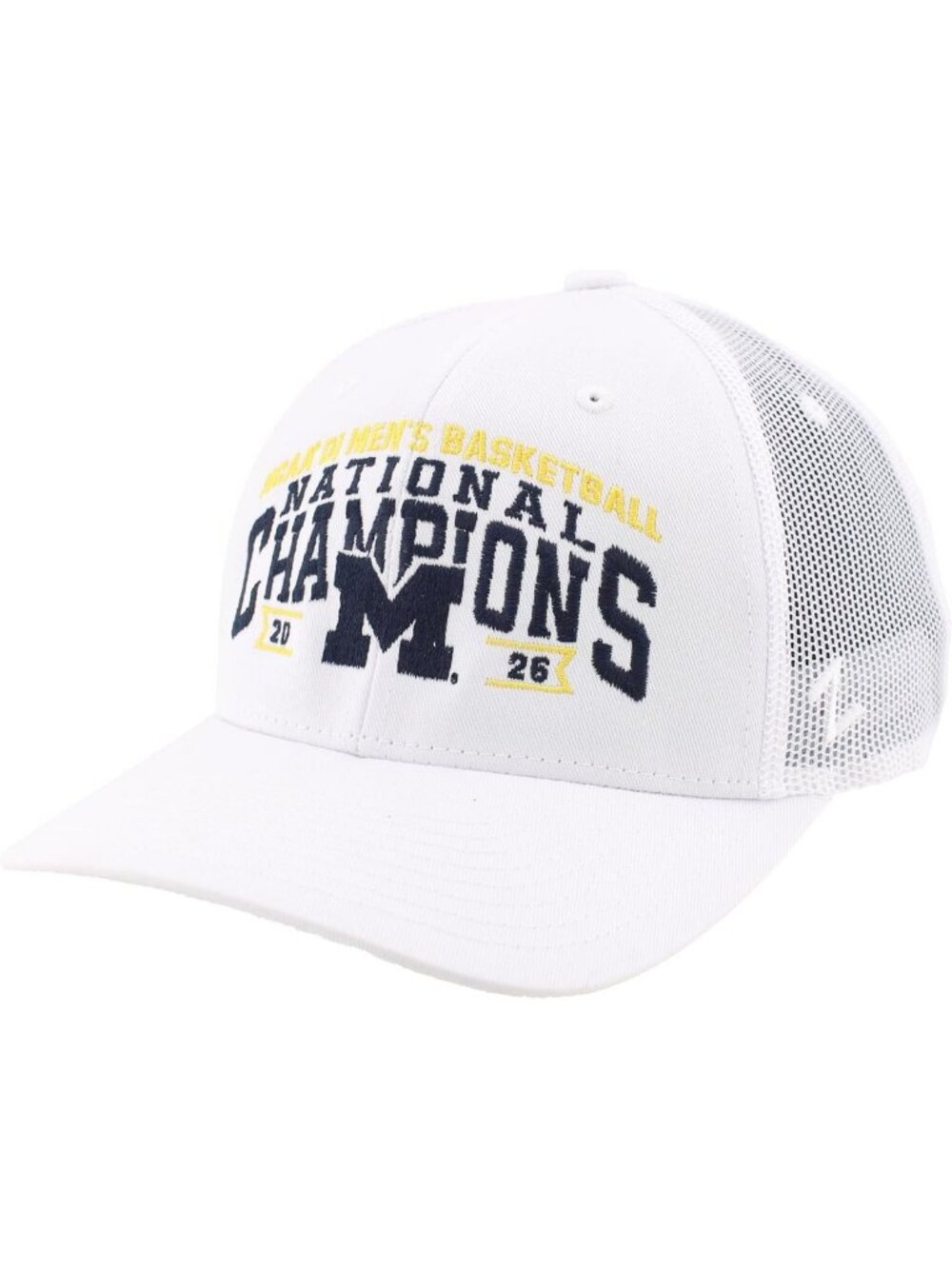 Men's Adjustable Snapback Hat - NCAA Michigan Basketball Champs 2026, White
